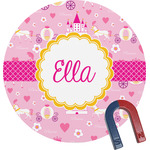 Princess Carriage Round Fridge Magnet (Personalized)