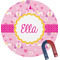 Princess Carriage Personalized Round Fridge Magnet