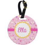Princess Carriage Plastic Luggage Tag - Round (Personalized)