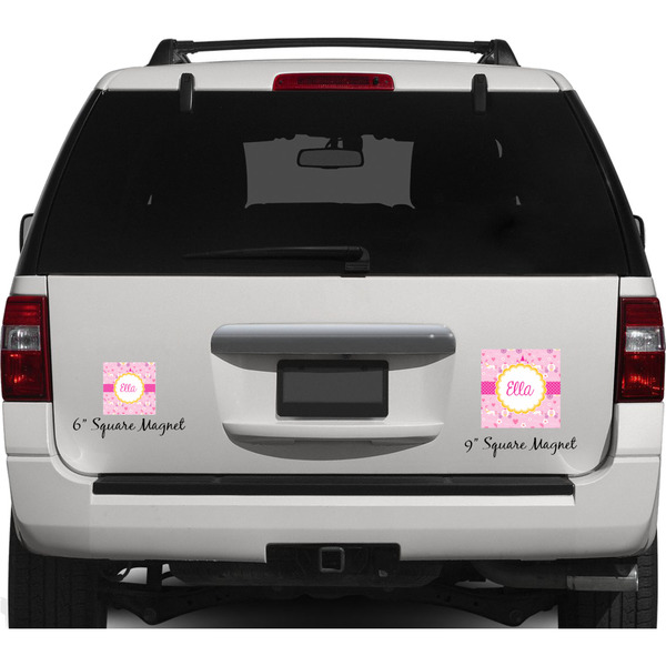 Princess Carriage Personalized Square Car Magnets on Ford Explorer