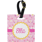 Princess Carriage Plastic Luggage Tag - Square w/ Name or Text