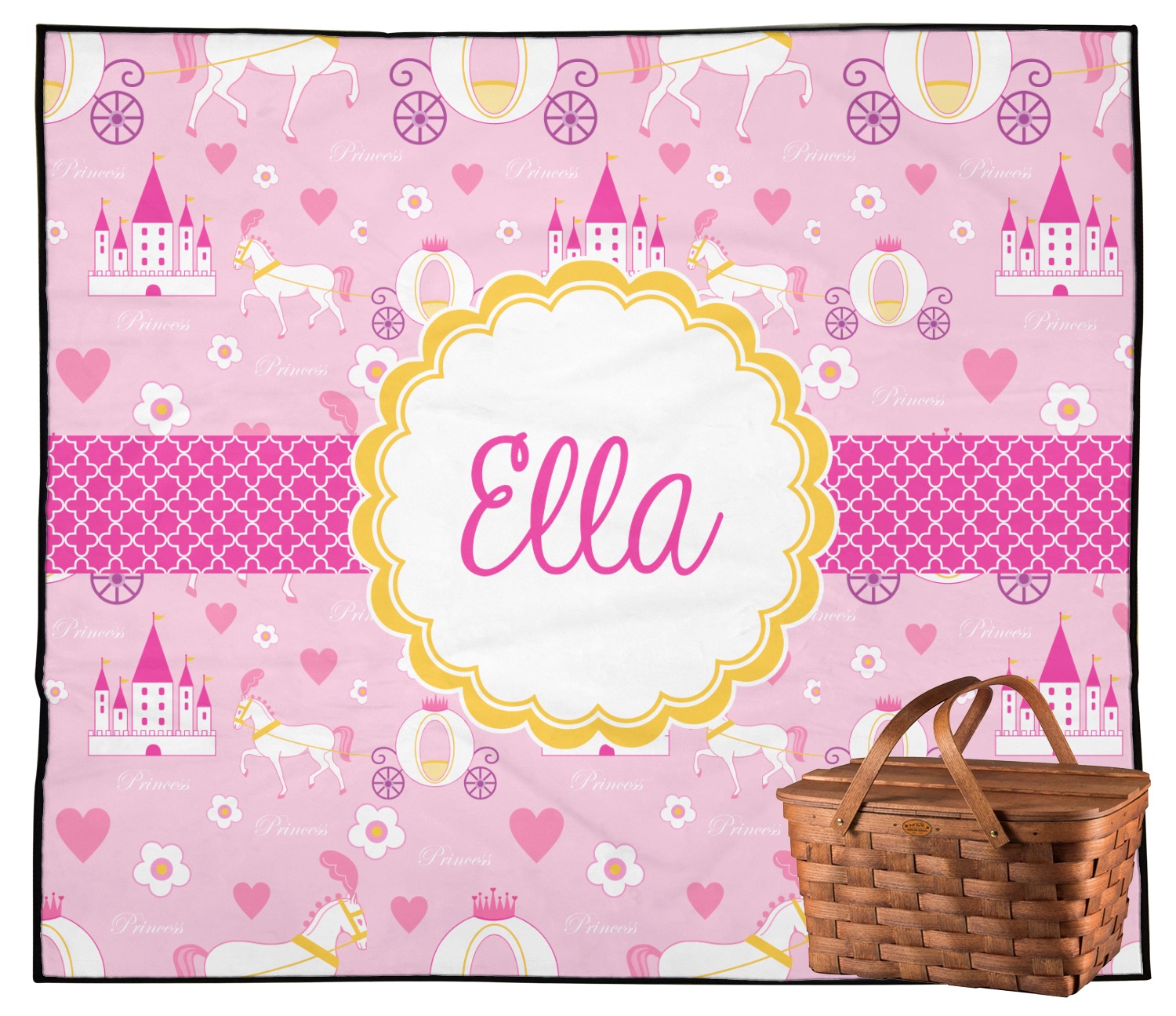 Princess Carriage Outdoor Picnic Blanket (Personalized) YouCustomizeIt