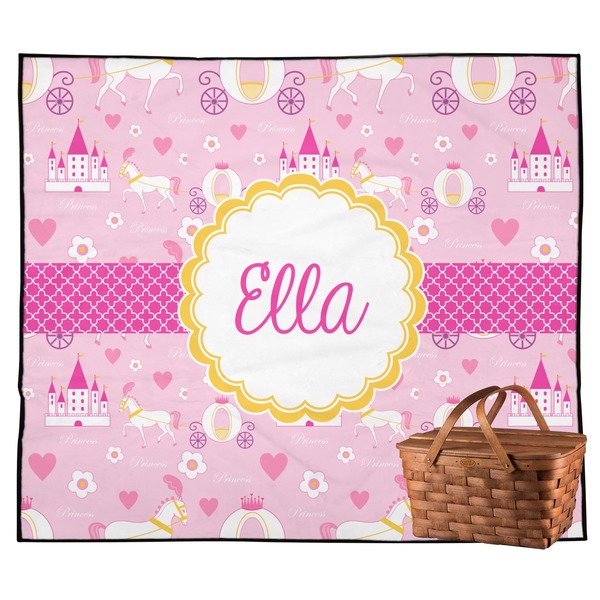 Custom Princess Carriage Outdoor Picnic Blanket (Personalized)