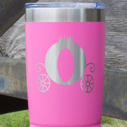 Princess Carriage 20 oz Stainless Steel Tumbler - Pink - Single Sided