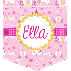 Princess Carriage Iron On Faux Pocket (Personalized)