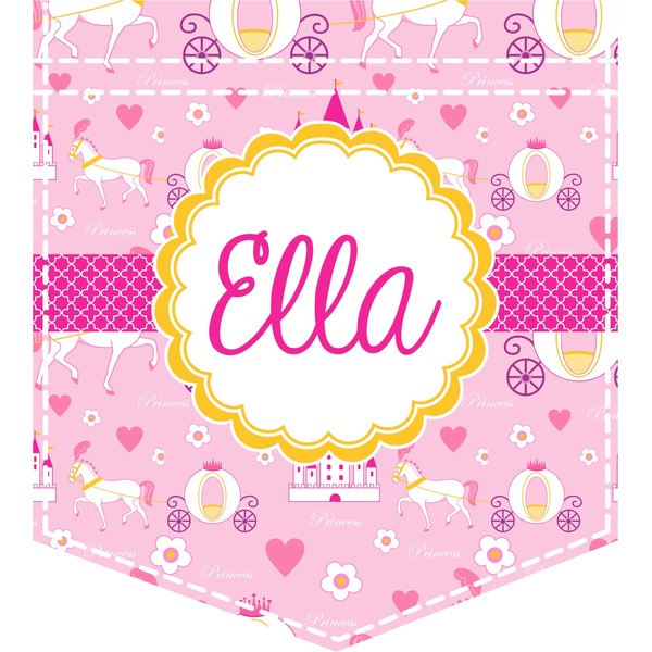 Custom Princess Carriage Iron On Faux Pocket (Personalized)