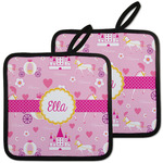 Princess Carriage Pot Holders - Set of 2 w/ Name or Text