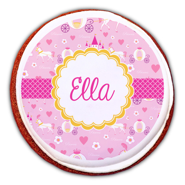 Princess Carriage Printed Icing Circle - Large - On Cookie