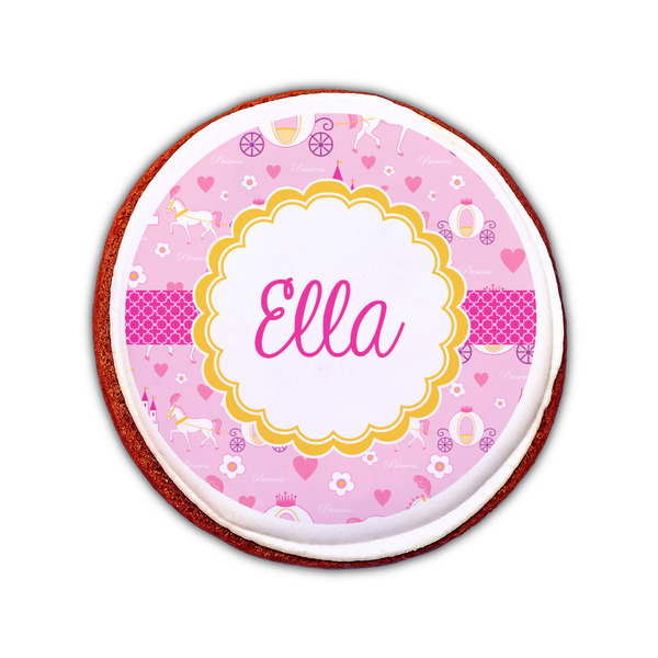 Princess Carriage Printed Icing Circle - Small - On Cookie