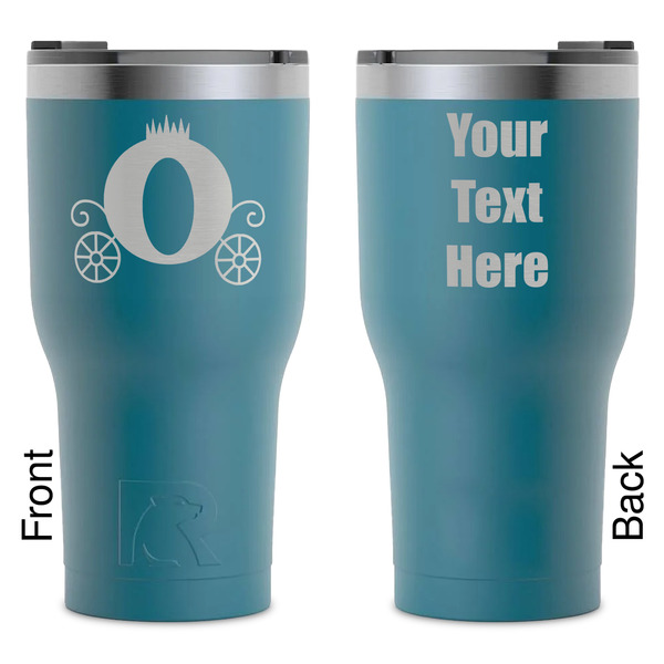 Custom Princess Carriage RTIC Tumbler - Dark Teal - Laser Engraved - Double-Sided (Personalized)