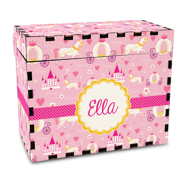Custom Princess Carriage Wood Recipe Box - Full Color Print (Personalized)