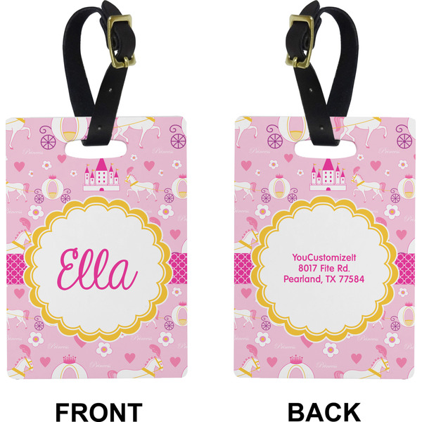 Princess Carriage Rectangle Luggage Tag (Front + Back)
