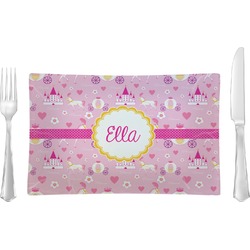 Princess Carriage Rectangular Glass Lunch / Dinner Plate - Single or Set (Personalized)
