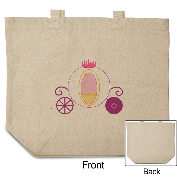 Princess Carriage Reusable Cotton Grocery Bag - Front & Back View