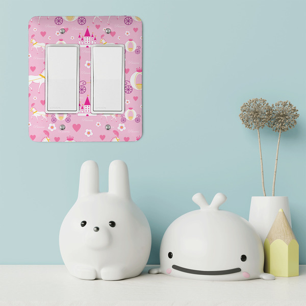 Princess Carriage Rocker Light Switch Covers - Double - IN CONTEXT