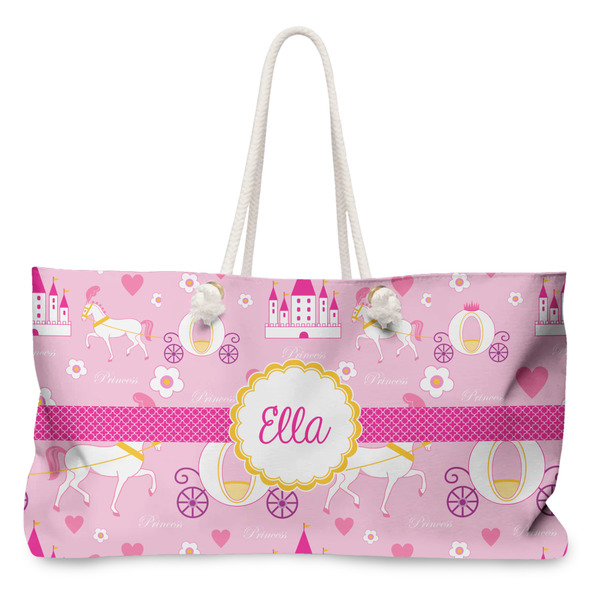 Custom Princess Carriage Large Tote Bag with Rope Handles (Personalized)