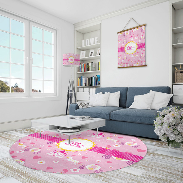 Princess Carriage Round Area Rug - IN CONTEXT