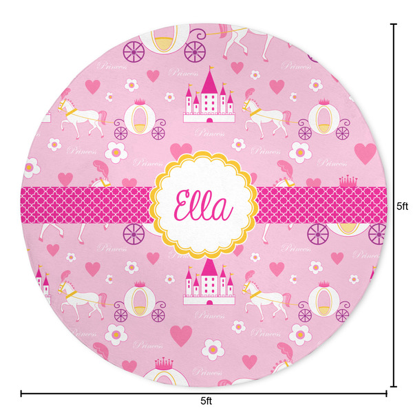 Princess Carriage Round Area Rug - Size