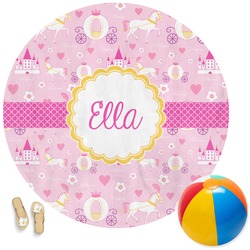 Princess Carriage Round Beach Towel (Personalized)