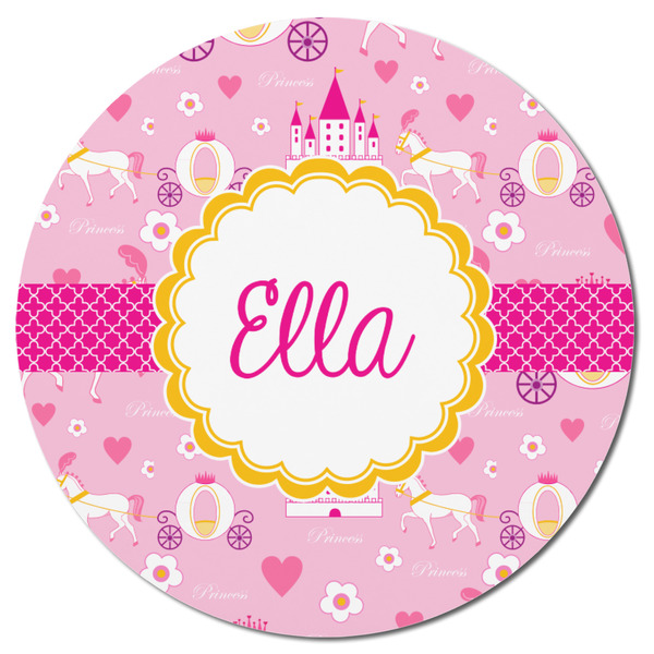 Princess Carriage Round Fridge Magnet - FRONT