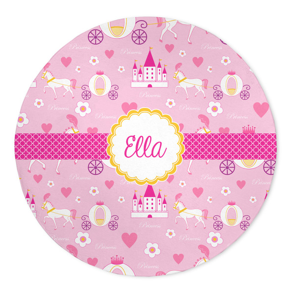 Custom Princess Carriage 5' Round Indoor Area Rug (Personalized)