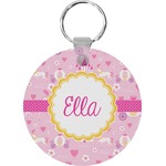 Princess Carriage Round Plastic Keychain (Personalized)