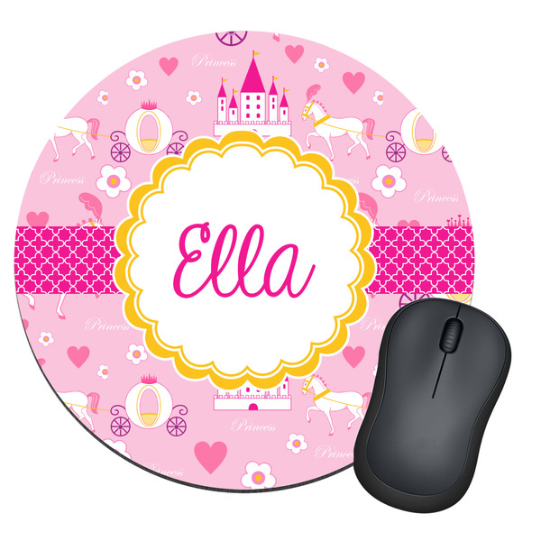 Custom Princess Carriage Round Mouse Pad (Personalized)