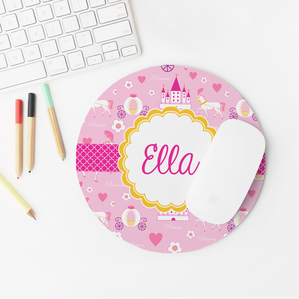 Princess Carriage Round Mousepad - LIFESTYLE 2