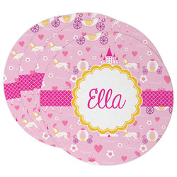 Princess Carriage Round Paper Coasters w/ Name or Text