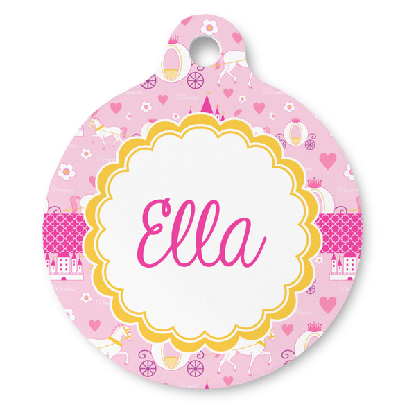 Custom Princess Carriage Round Pet ID Tag - Large (Personalized)