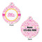 Princess Carriage Round Pet Tag - Front & Back