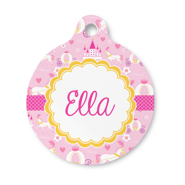 Custom Princess Carriage Round Pet ID Tag - Small (Personalized)