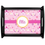 Princess Carriage Black Wooden Tray - Large (Personalized)