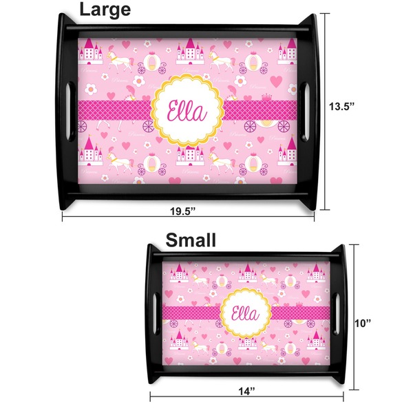 Princess Carriage Serving Tray Black Sizes