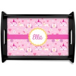 Princess Carriage Black Wooden Tray - Small (Personalized)