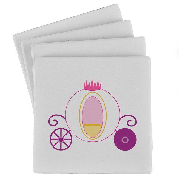 Custom Princess Carriage Absorbent Stone Coasters - Set of 4