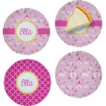 Princess Carriage Set of 4 Glass Appetizer / Dessert Plate 8" (Personalized)