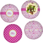 Princess Carriage Set of 4 Glass Lunch / Dinner Plate 10" (Personalized)