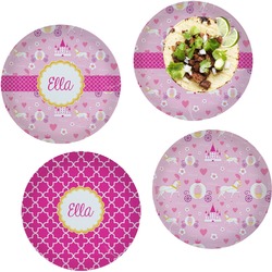 Princess Carriage Set of 4 Glass Lunch / Dinner Plate 10" (Personalized)