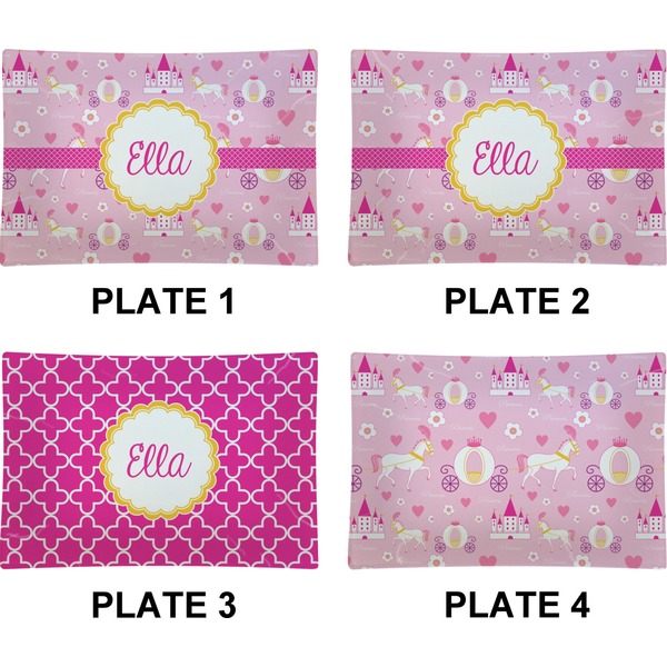 Princess Carriage Set of Rectangular Appetizer / Dessert Plates (Approval)