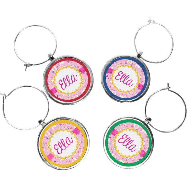 Custom Princess Carriage Wine Charms (Set of 4) (Personalized)