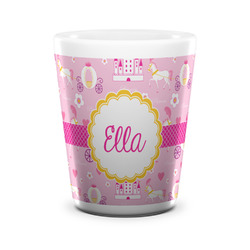 Princess Carriage Ceramic Shot Glass - 1.5 oz - White - Set of 4 (Personalized)