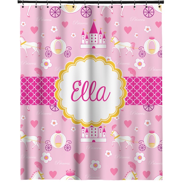 Custom Princess Carriage Extra Long Shower Curtain - 70"x84" (Personalized)