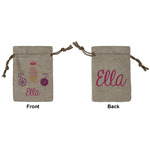 Princess Carriage Small Burlap Gift Bag - Front & Back (Personalized)