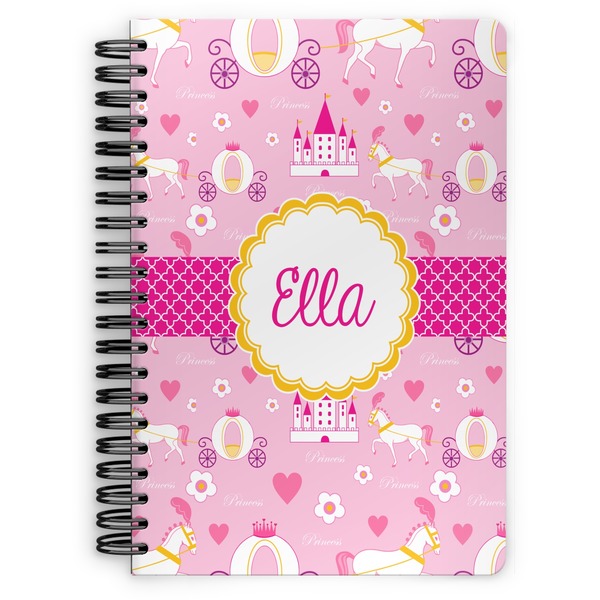 Custom Princess Carriage Spiral Notebook - 7x10 w/ Name or Text