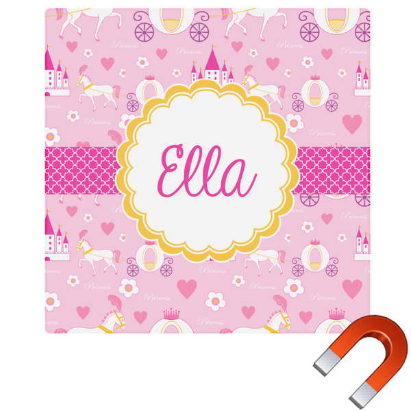 Custom Princess Carriage Square Car Magnet - 6" (Personalized)