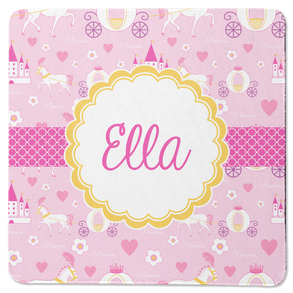 Custom Princess Carriage Square Rubber Backed Coaster (Personalized)