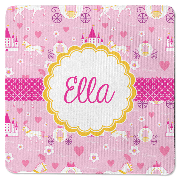 Custom Princess Carriage Square Rubber Backed Coaster (Personalized)