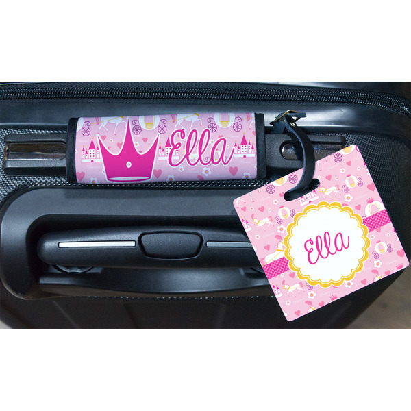 Princess Carriage Square Luggage Tag & Handle Wrap - In Context