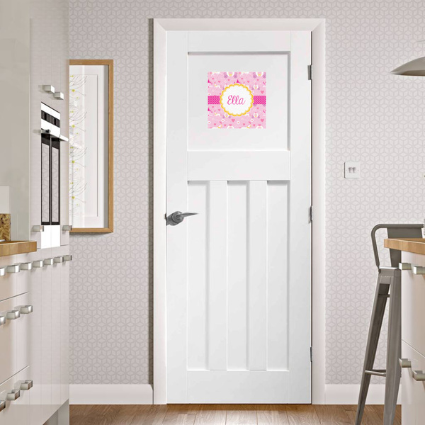 Princess Carriage Square Wall Decal on Door